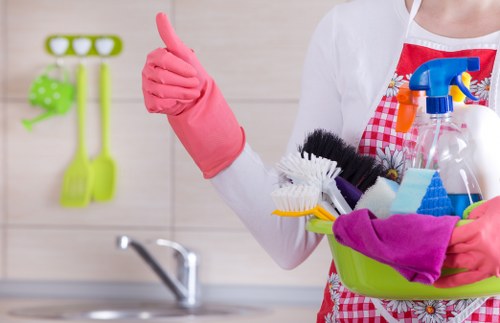 Detailed dust removal during post-construction cleaning in Fulham
