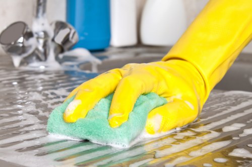 Local cleaning team preparing a deep clean in a Fulham flat